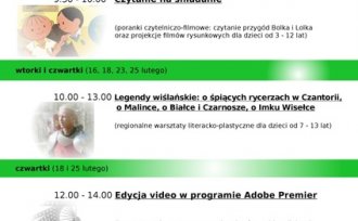 Zaproszenie na ferie w biblotece