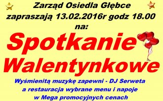 Zaproszenie na Spotkanie Walentynkowe w Olimpi