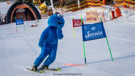 Maskotka na trasie zawodów