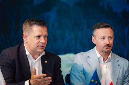 Konferencja prasowa przed otwarciem Beskidzkiego Centrum Narciarstwa