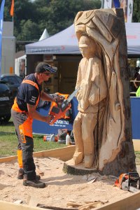 Rzeźbienie w drewnie drwala