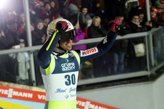 Piotr Żyła z uśmiechem na twarzy