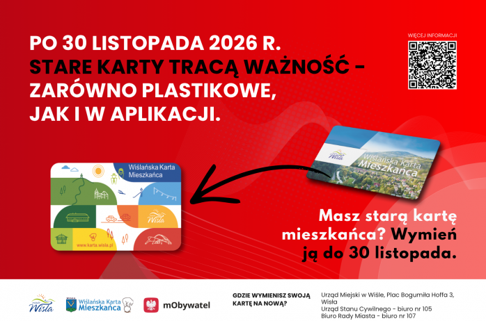 Przedłużamy termin wymiany Wiślańskiej Karty Mieszkańca do 30 listopada 2026 r.