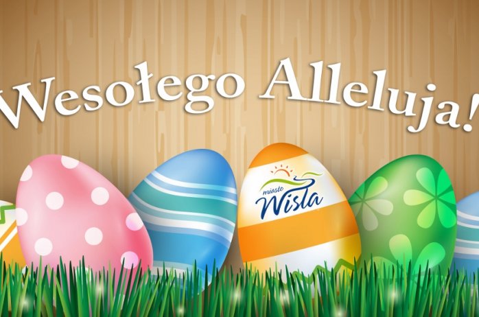 Pisanki wielkanocne z hasłem Wesołego Alleluja!