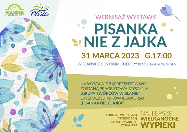 plakat wernisażu wystawy "Pisanka nie z jajka"