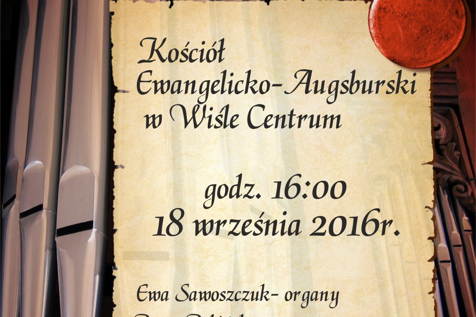 Plakat na Koncert Muzyki Organowej