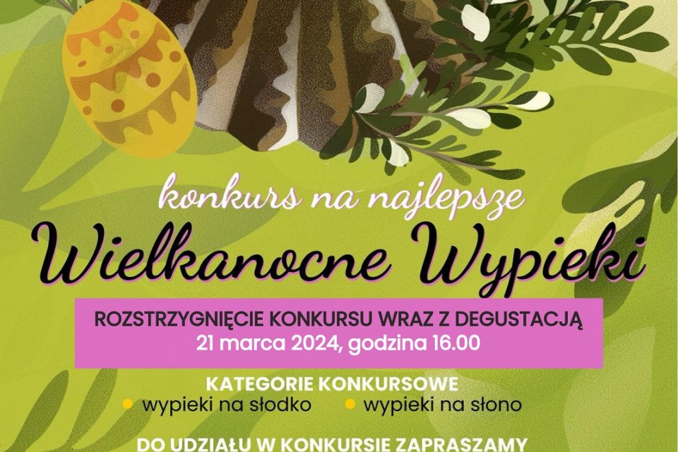 Plakat konkursu na wielkanocne wypieki