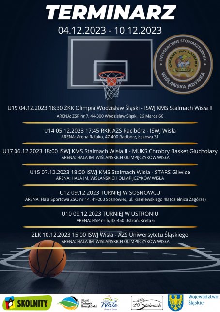 Harmonogram koszykarskich spotkań ISWJ